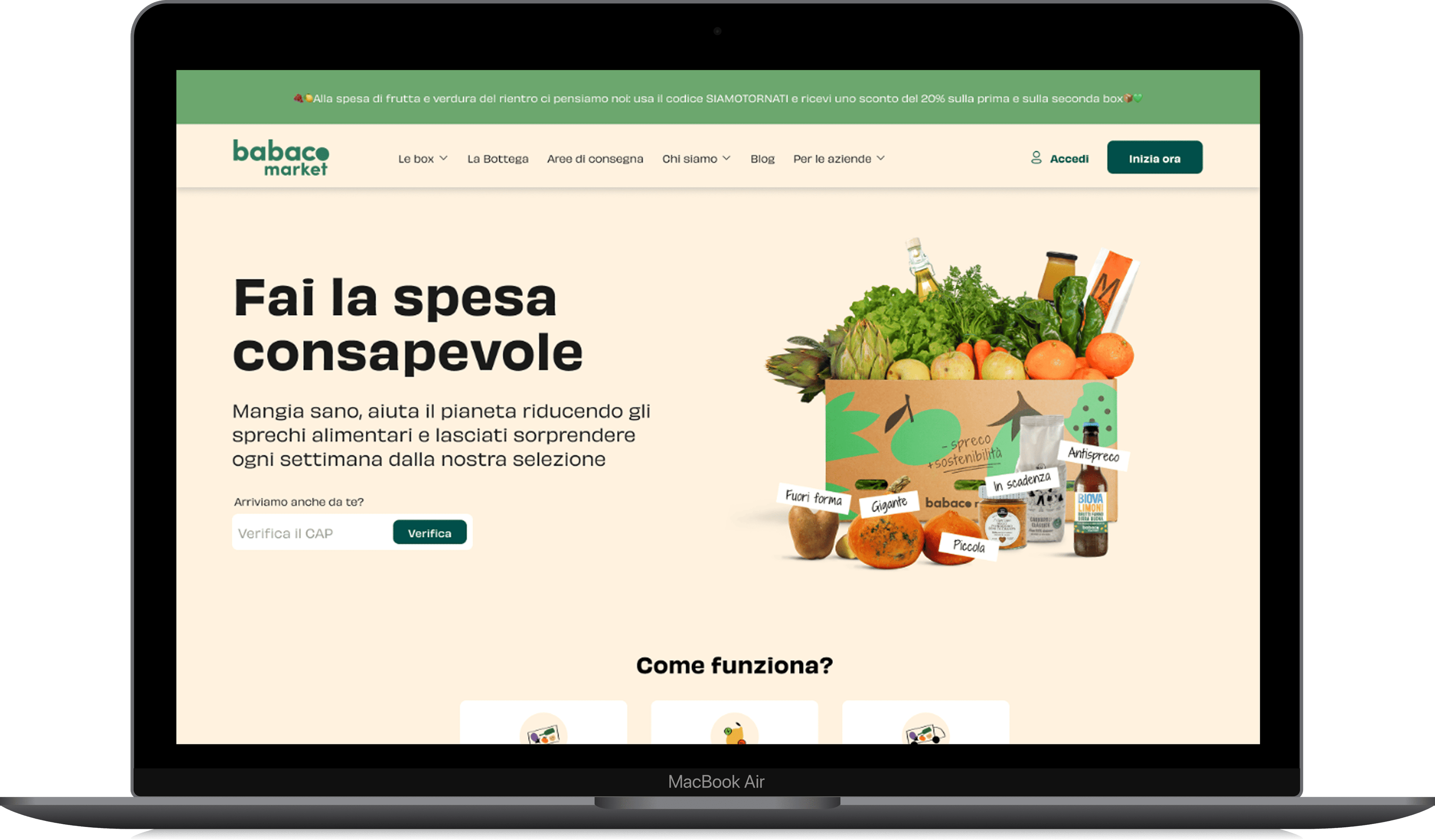 babaco Website Mockup Desktop